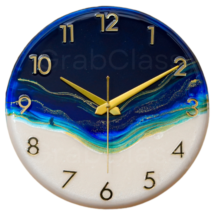 Luxury Silent Wall Clock Royal Blue 30cm