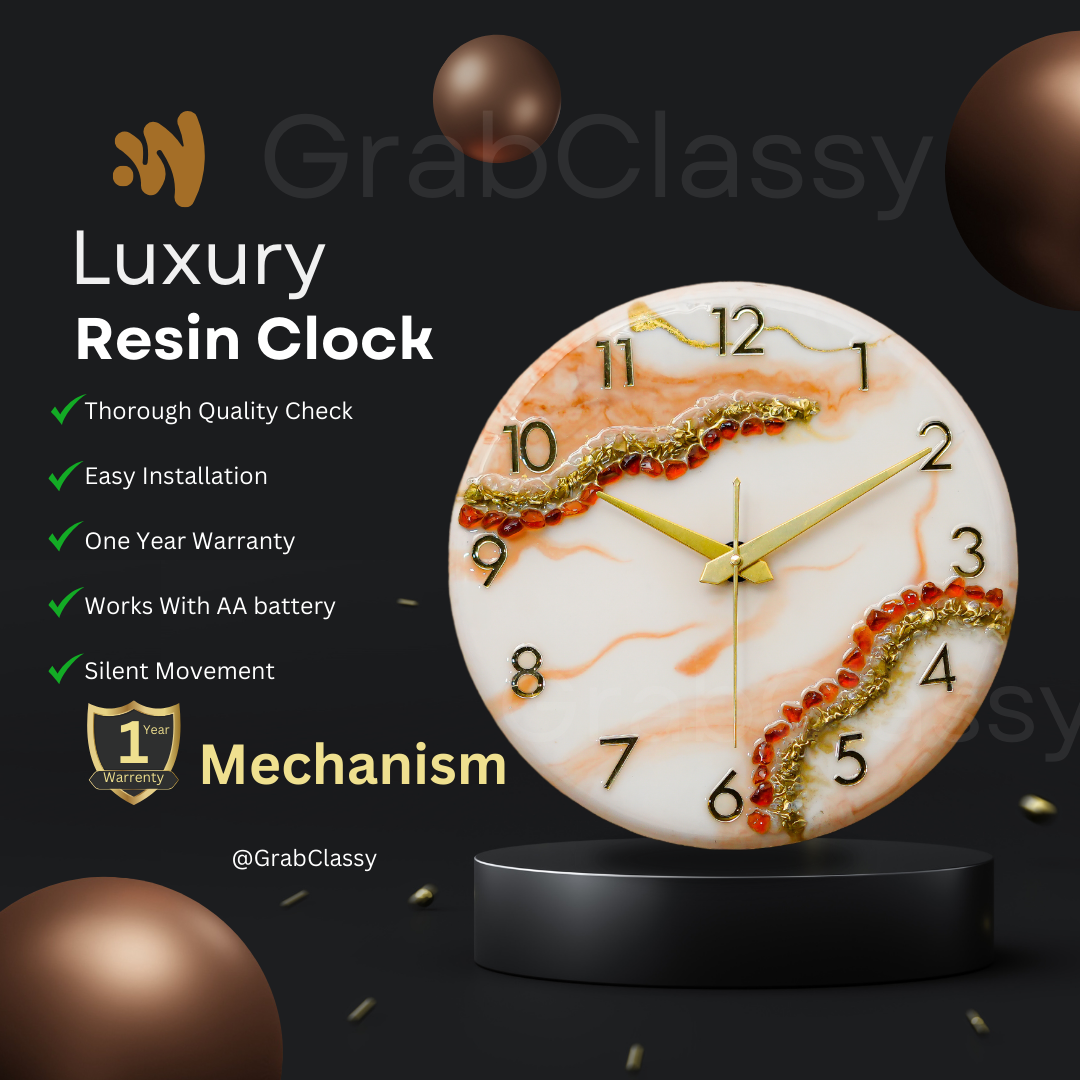 Luxury Silent Wall Clock Flames 30cm