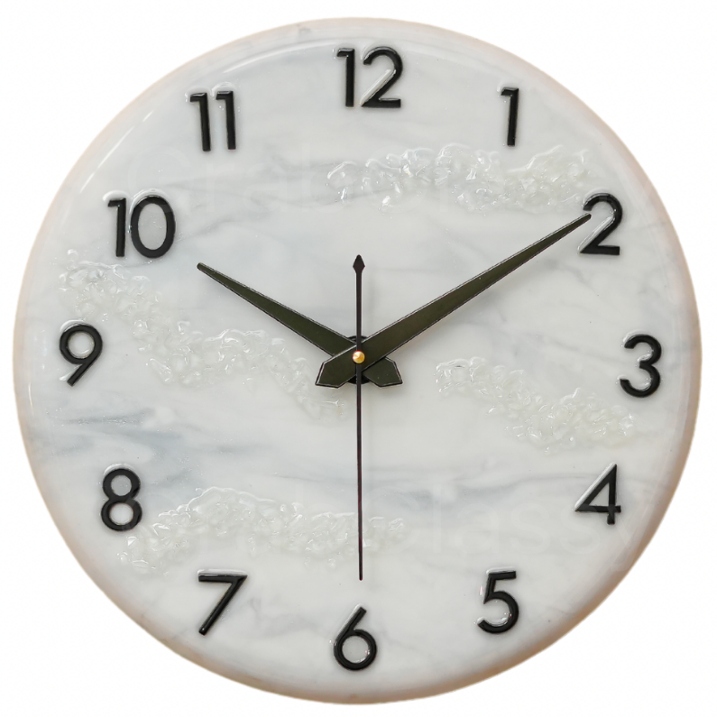 Luxury Silent Wall Clock Silver Desert 30cm