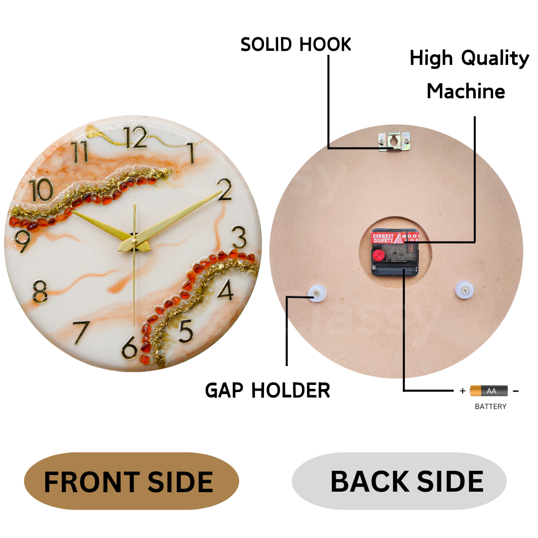 Luxury Silent Wall Clock Flames 30cm