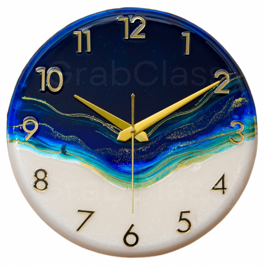 Luxury Silent Wall Clock Royal Blue 30cm