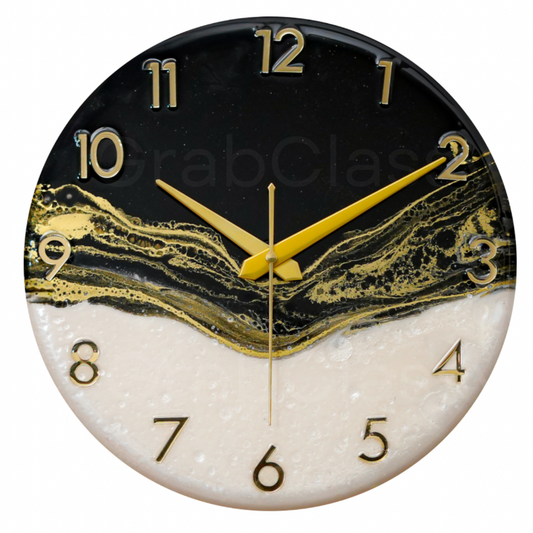 Luxury Silent Wall Clock Black White 30cm