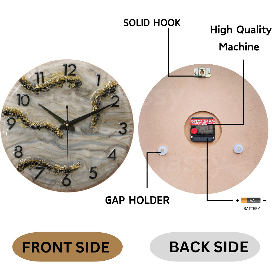 Luxury Silent Wall Clock Black & White 30cm