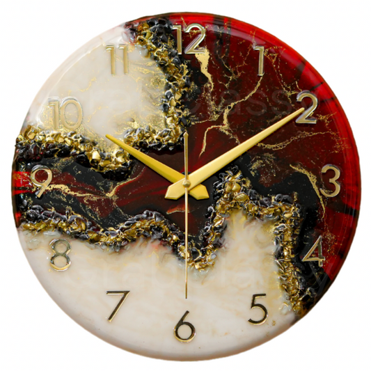 Luxury Silent Wall Clock Maroon Stunner 30cm
