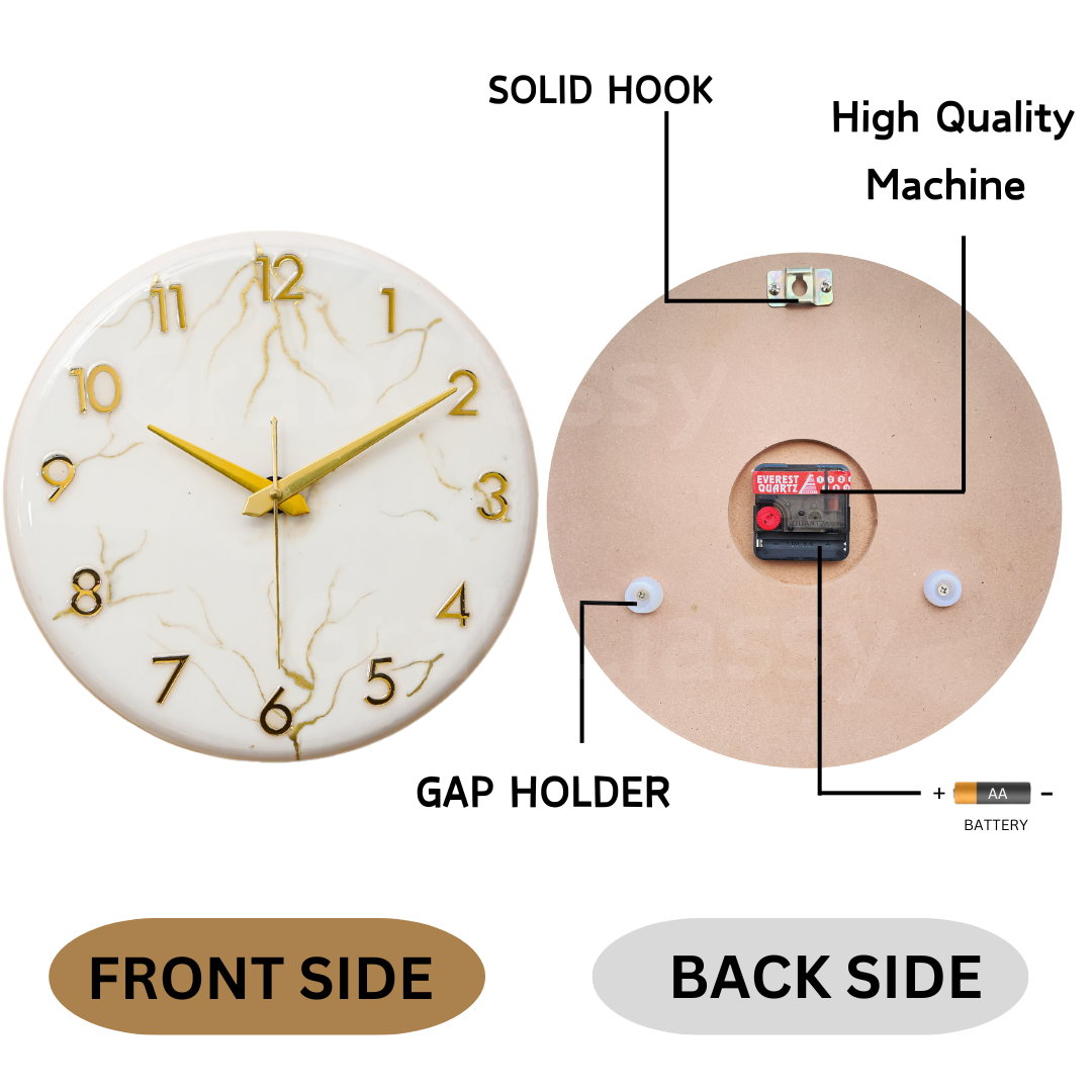 Luxury Silent Wall Clock Gold Dust 30cm