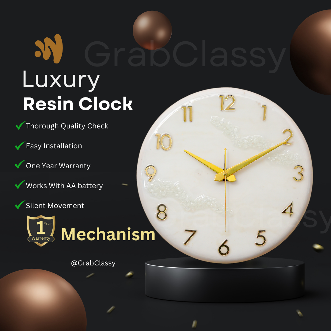 Luxury Silent Wall Clock White 30cm