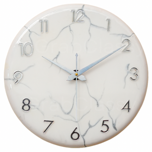 Luxury Silent Wall Clock Silver Dust 30cm