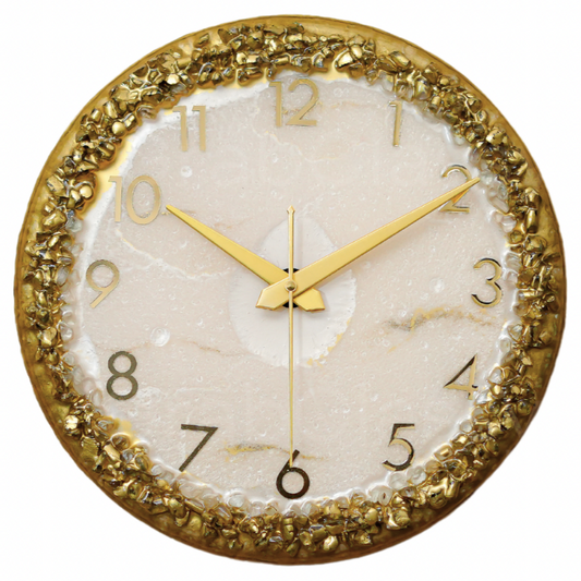 Luxury Silent Wall Clock Golden Ring 30cm