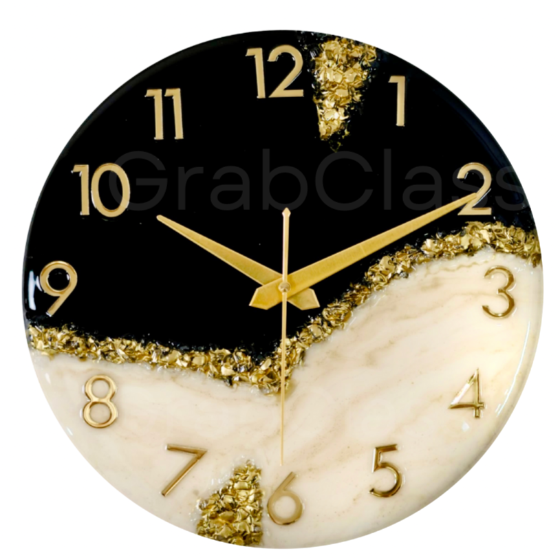 Luxury Silent Wall Clock Black Peak 30cm