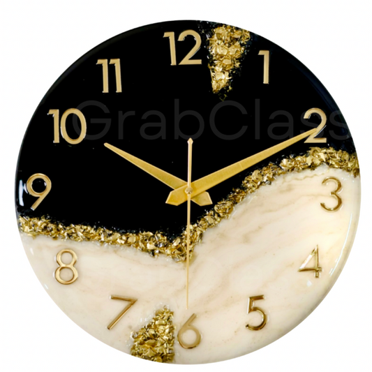 Luxury Silent Wall Clock Black Peak 30cm