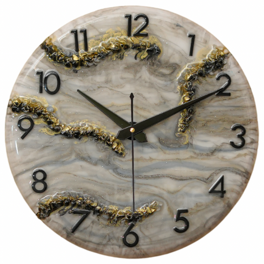 Luxury Silent Wall Clock Black & White 30cm