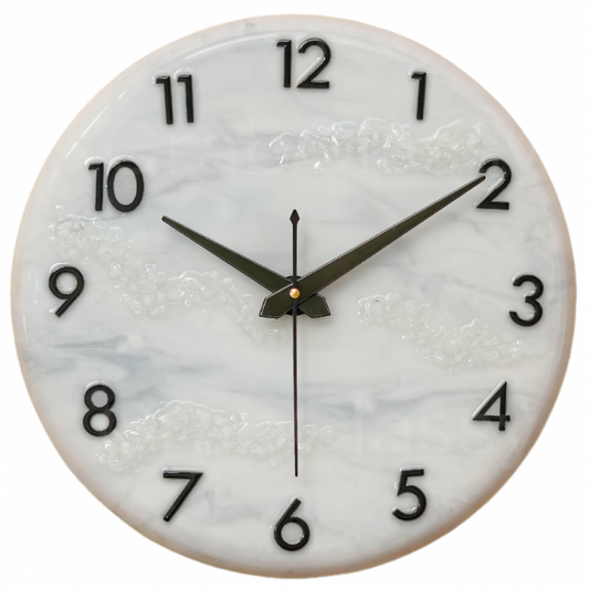 Luxury Silent Wall Clock Silver Desert 30cm