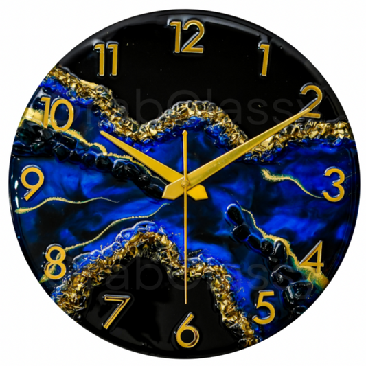 Luxury Silent Wall Clock Blue stunner 30cm