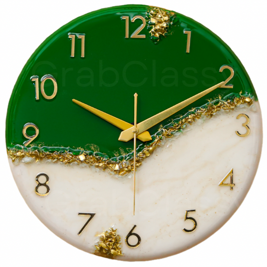 Luxury Silent Wall Clock Green peak 30cm