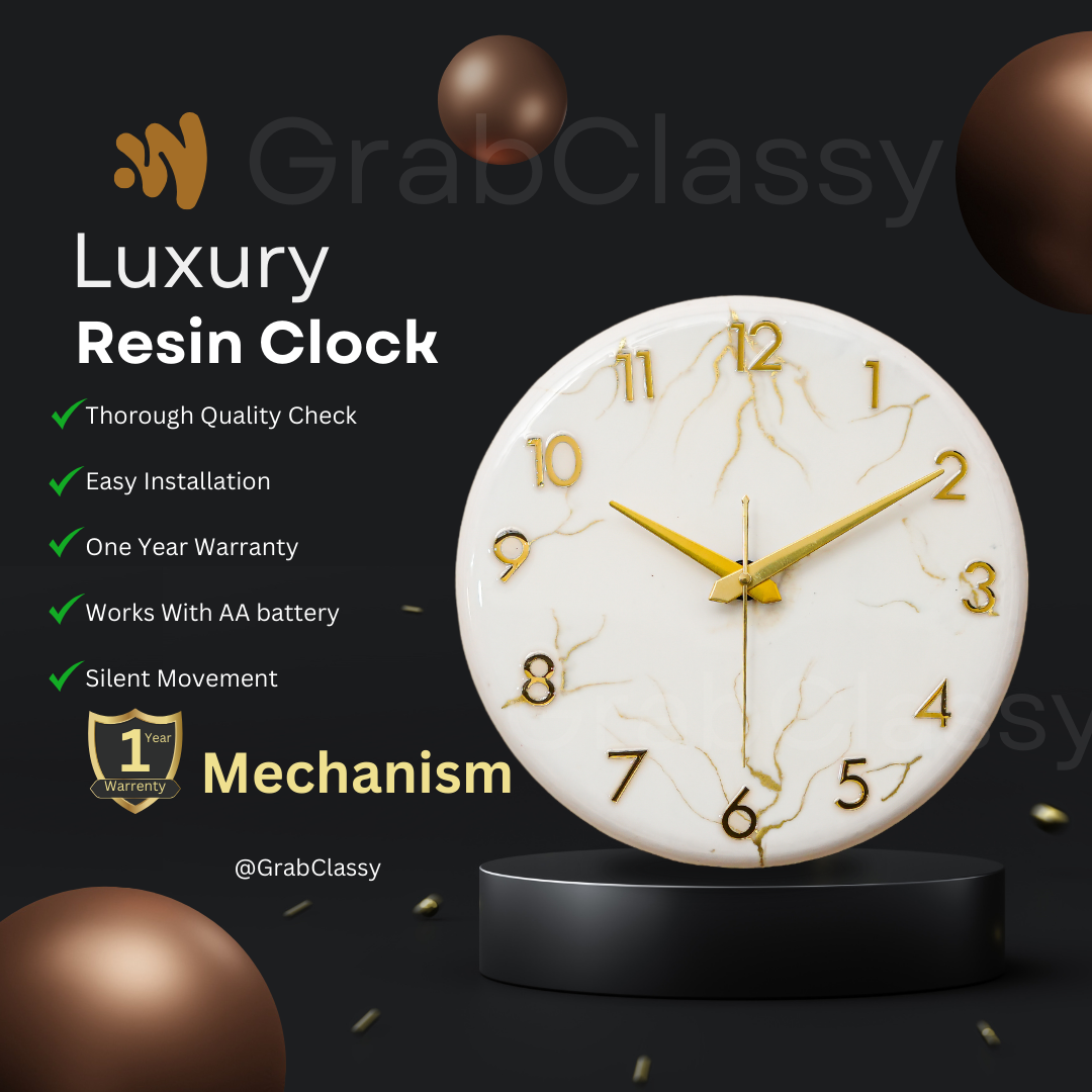 Luxury Silent Wall Clock Gold Dust 30cm