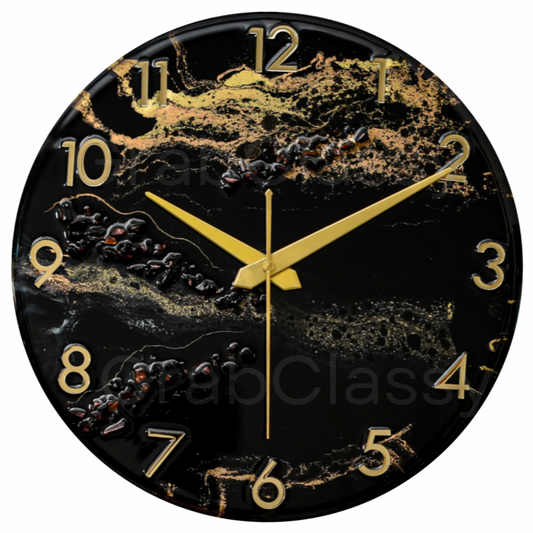 Luxury Silent Wall Clock Black Desert 30cm