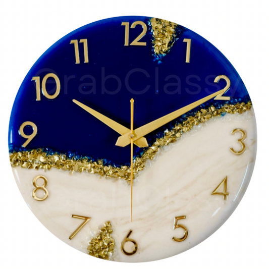 Luxury Silent Wall Clock Blue Peak 30cm