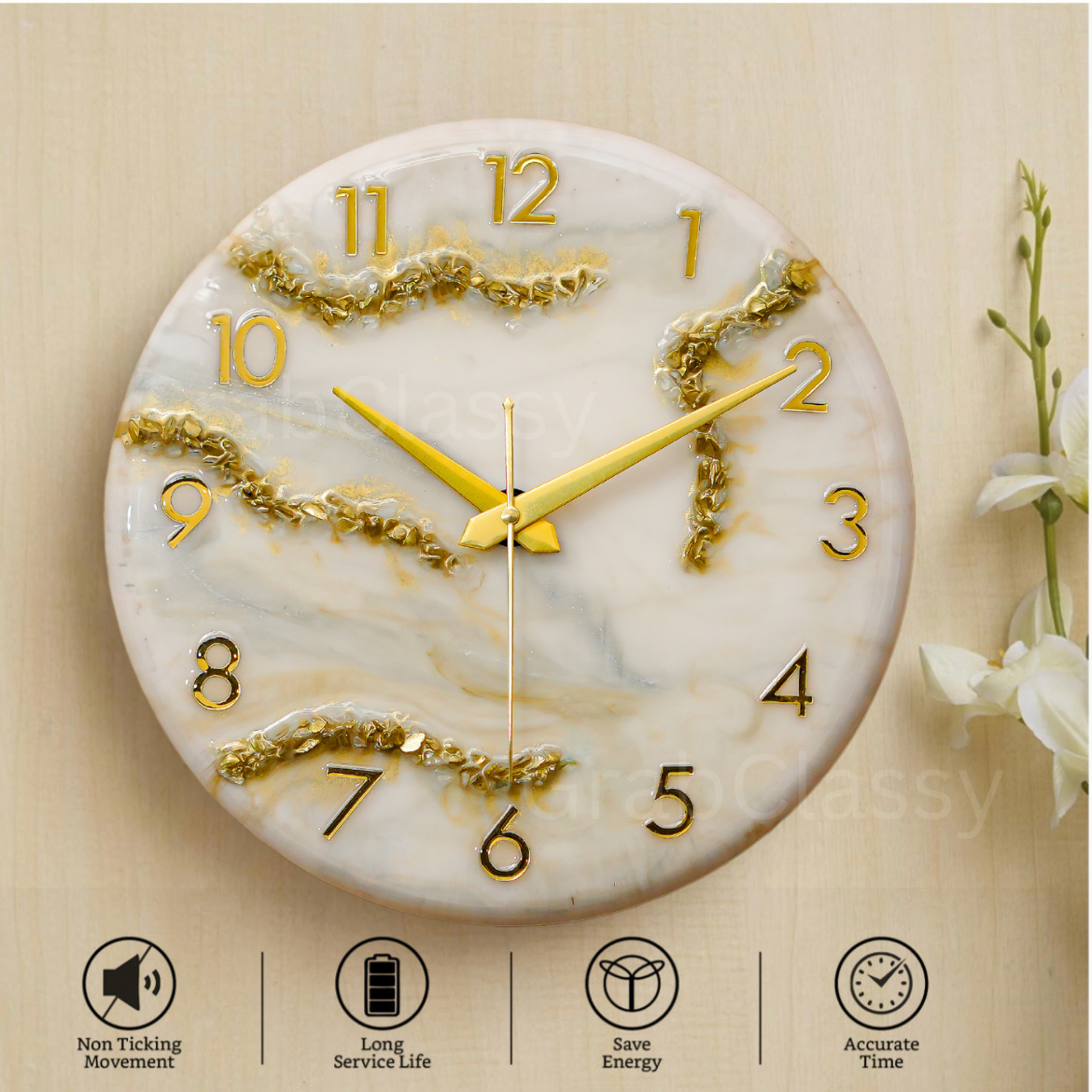 Luxury Silent Wall Clock Desert 30cm