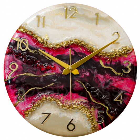 Luxury Silent Wall Clock Wine Geode 30cm